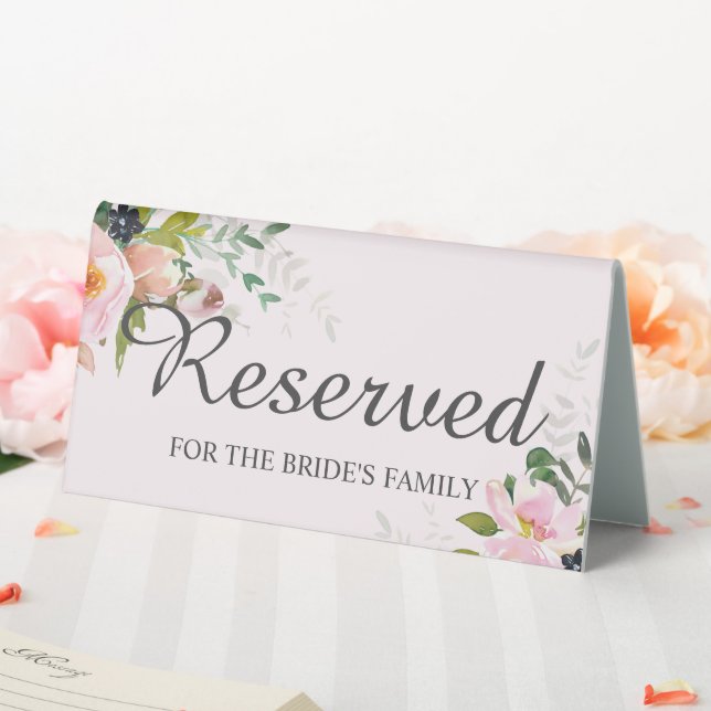 Reserved for the Bride's Family Floral Light Pink (In SItu (Wedding))