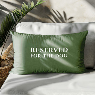Reserved For The Dog Green Linen Texture Print Decorative Cushion