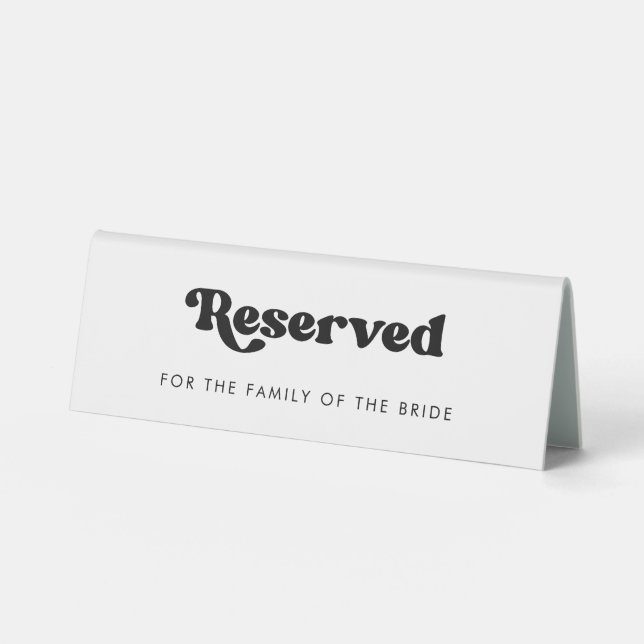 Reserved for the family Stylish retro wedding (Front)