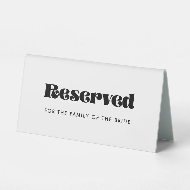 Reserved for the family Vintage Retro Script (Front)