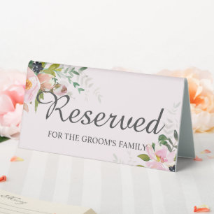 Reserved for the Groom's Family Floral Light Pink