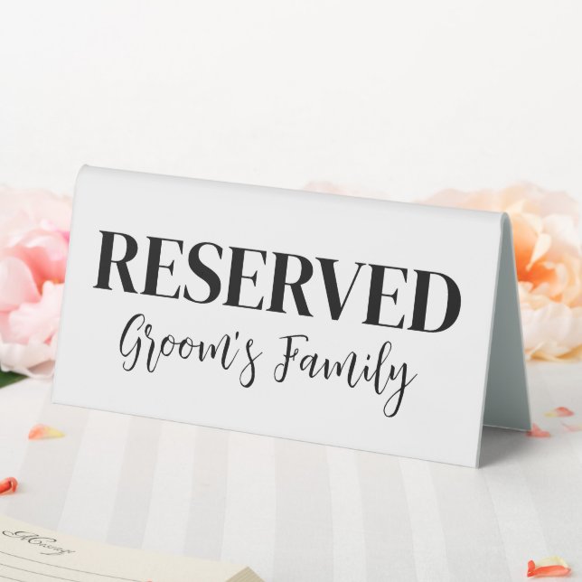 Reserved For The Groom's Family Minimalist Wedding (In SItu (Wedding))