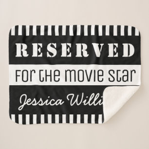 Reserved for the Movie Star Personalised Funny Sherpa Blanket