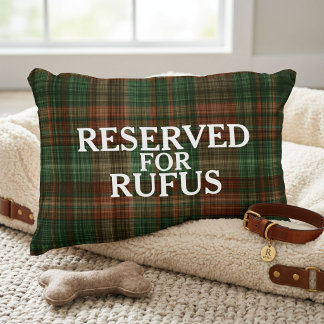 Reserved For The Personalised Green Tartan Decorative Cushion