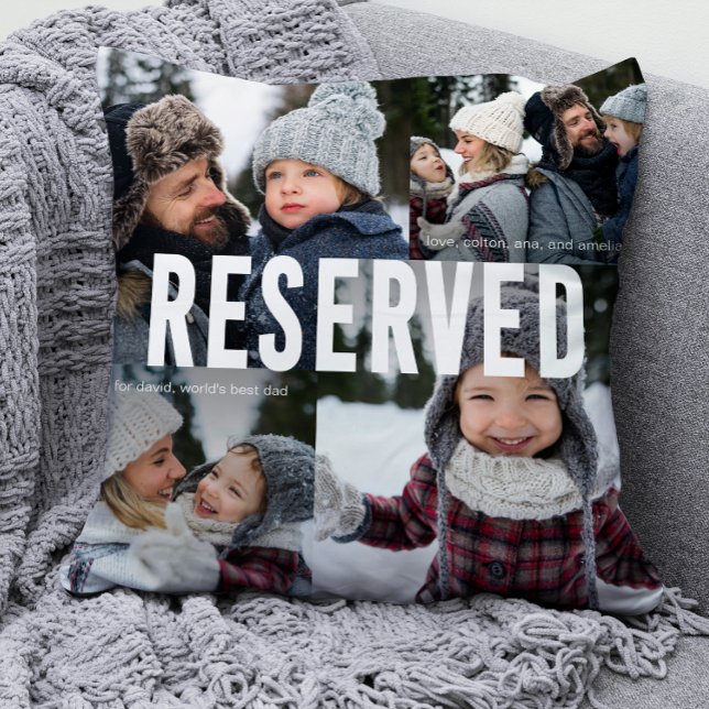 Reserved for World's Best Dad Photo Collage Cushion (Creator Uploaded)