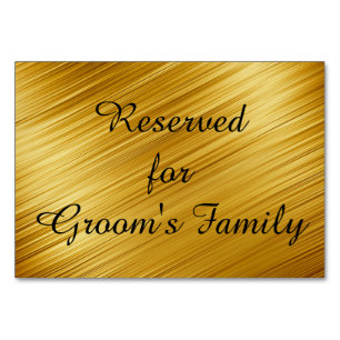 Reserved Graphic Gold Table Number
