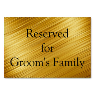 Reserved Graphic Gold Table Number