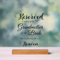 Reserved in Memory of Elegant Wedding Memorial