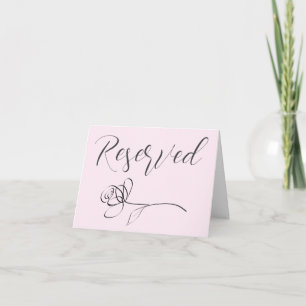 reserved note card tent sign minimalist rose