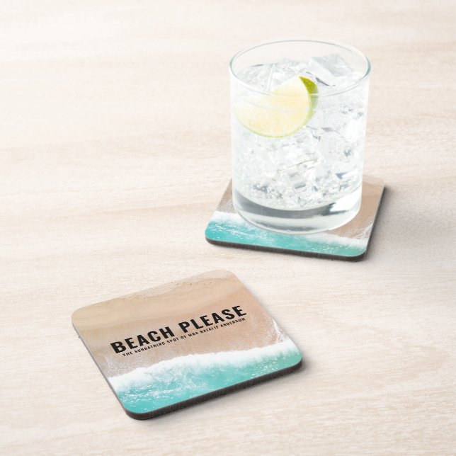 Reserved ocean beach gift summer funny typography coaster (Right Side)