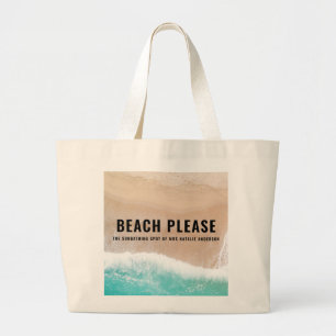 Reserved ocean beach gift summer funny typography large tote bag
