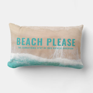 Reserved ocean beach gift summer funny typography lumbar cushion