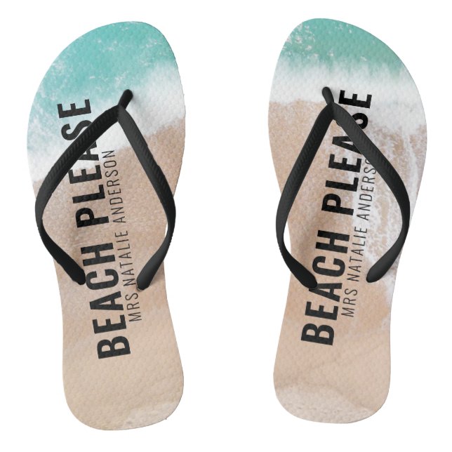 Reserved ocean beach gift summer funny typography thongs (Footbed)