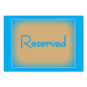 Reserved OceanBlue/CafeauLaitHorizontal Tablecards Table Number