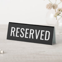 Reserved or custom text black tabletop
