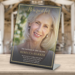 Reserved Save A Seat Mother Of Groom Photo Wedding Pedestal Sign