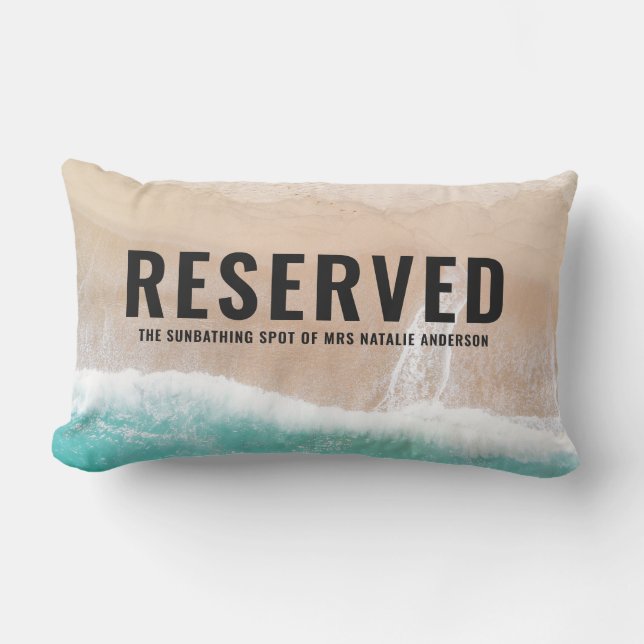 Reserved sea and sand gift summer holiday beach to lumbar cushion (Front)
