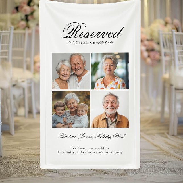 Reserved Seat - 4 Photo Memorial Wedding Banner (Reserved Seat - 4 Photo Memorial Wedding Banner)
