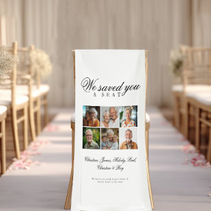 Reserved Seat - 6 Photo Memorial Wedding White Banner