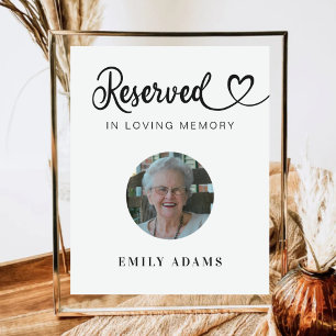 Reserved Seat Memorial Wedding Photo Sign