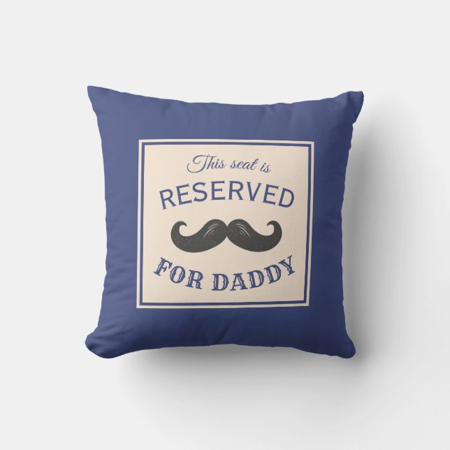 Reserved Seat Mustache Design Cushion (Front)