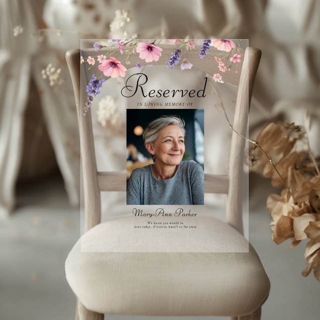 Reserved Seat - Photo Memorial Wedding  Acrylic Sign (Reserved Seat - Photo Memorial Wedding Acrylic Sign)