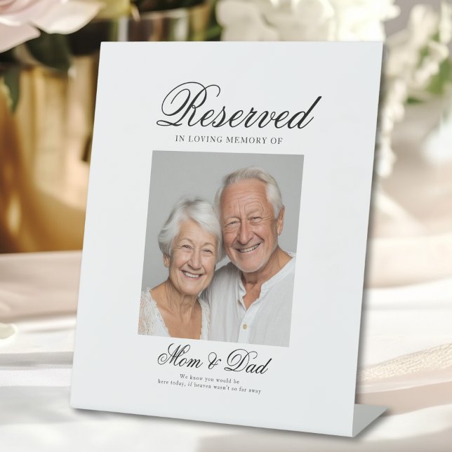 Reserved Seat - Photo Memorial Wedding  Pedestal Sign (Reserved Seat - Photo Memorial Wedding Pedestal Sign)