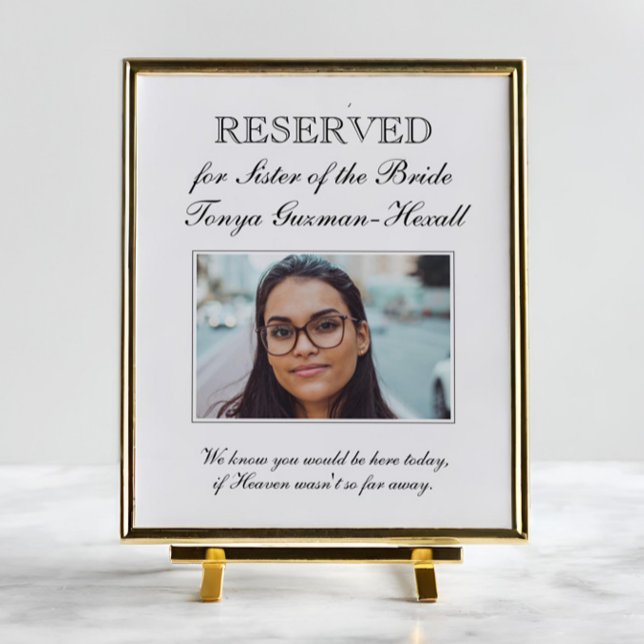 Reserved Seat Sister of the Bride Memorial Wedding Poster (Creator Uploaded)