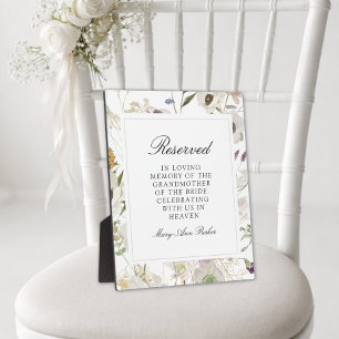 "Reserved Seat" Spring Photo Wedding Plaque