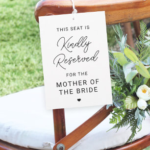 Reserved Seat Wedding Ceremony Chair Sign Invitation