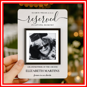Reserved Seat Wedding Chair Sign Deceased Photo Invitation