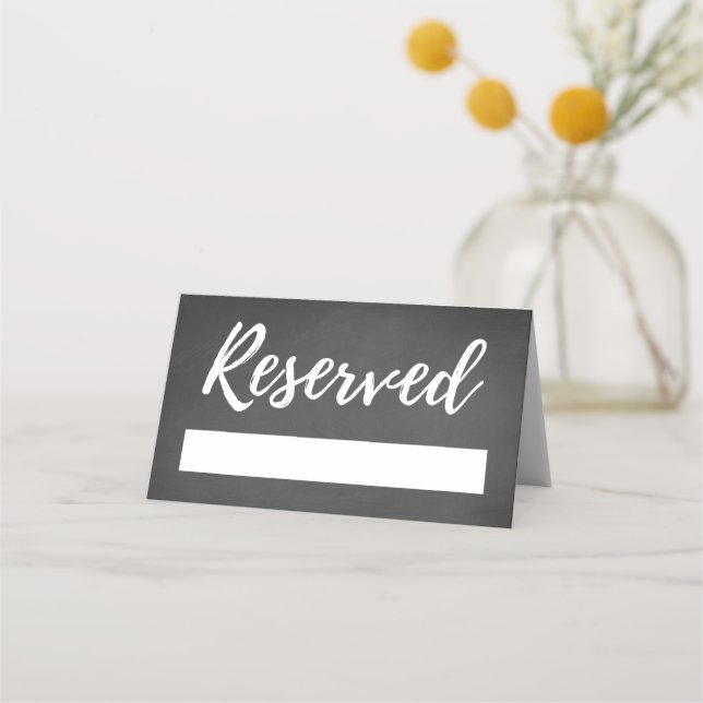 Reserved Seat Wedding Place Cards Rustic (Front)