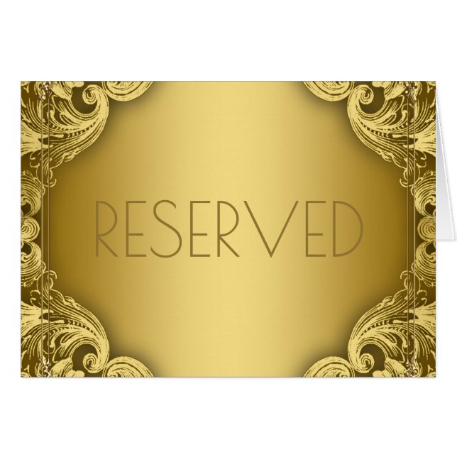 Reserved Seating Cards Elegant Gold (Front Horizontal)