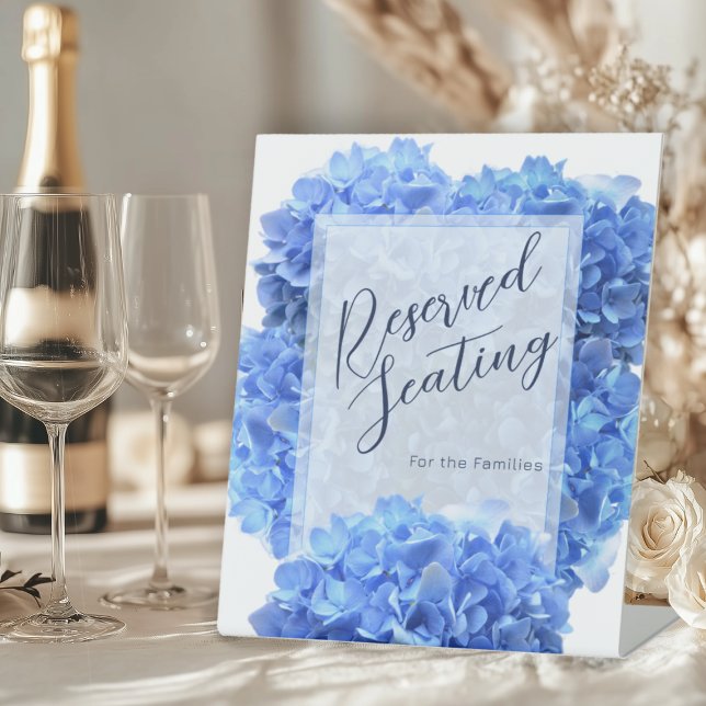 Reserved Sign Blue Hydrangeas Wedding Reception (Creator Uploaded)