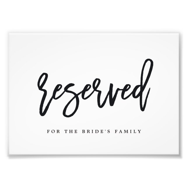 Reserved Sign Choose Your Size Brushed Calligraphy (Front)