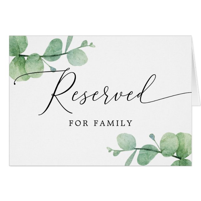 Reserved Sign | Elegant Eucalyptus Garden Wedding (Front Horizontal)