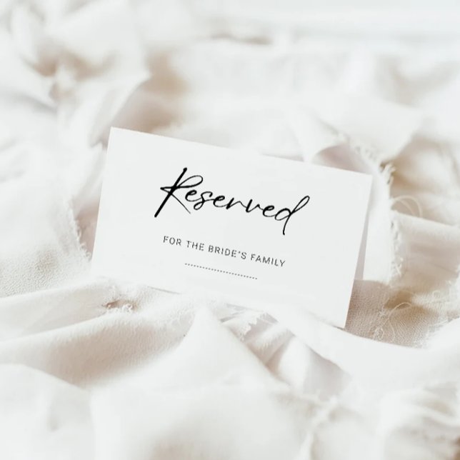 Reserved Sign, Minimalist Reserved Sign Enclosure Card (Reserved Sign, Minimalist Reserved Sign Enclosure Card)