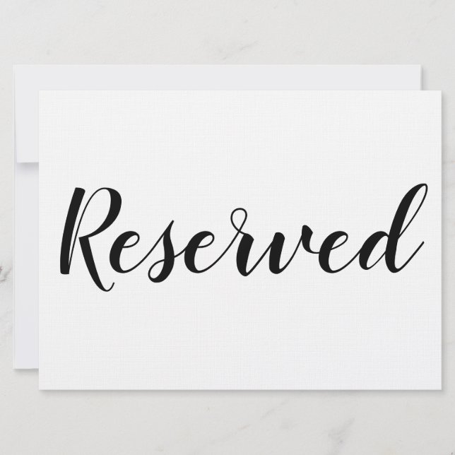 Reserved Sign - Reserved (Front)