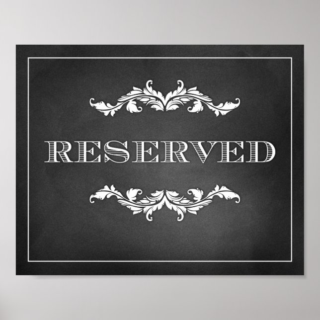 Reserved Sign Wedding or Party 8x10 (Front)