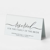 Reserved Table Family of the bride