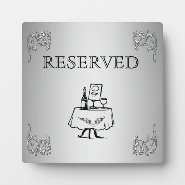 Reserved table label plaque (Front)