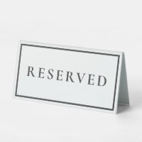 Reserved Table Sign