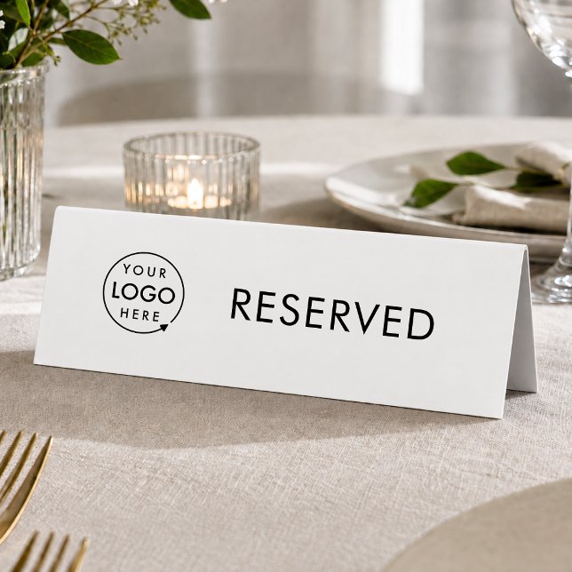 Reserved Table Sign | Restaurant Cafe Reservation  (Branded reserved table tent signs for restaurants, bars, cafes & hospitality events.)