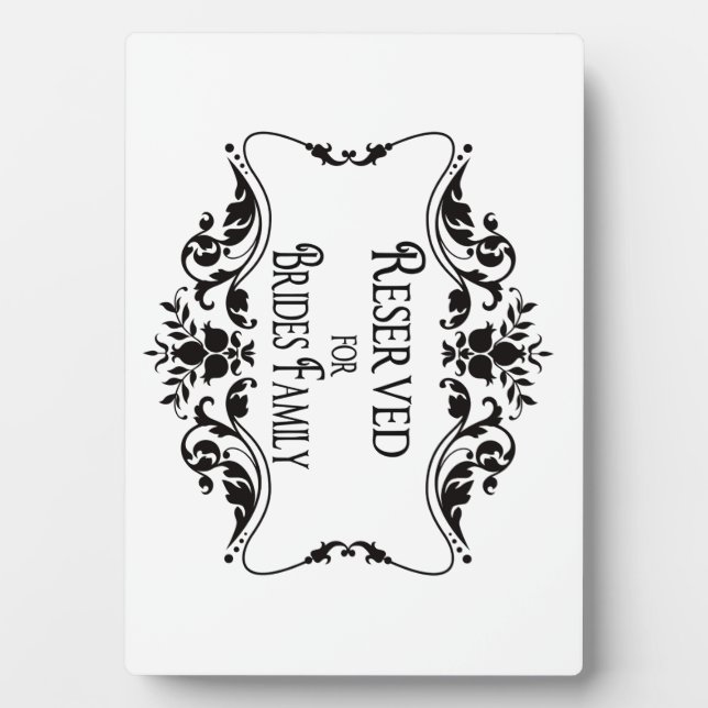 Reserved Table Signs Plaque (Front)