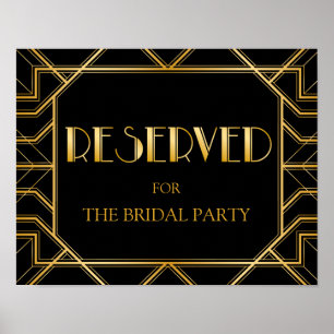 Reserved Table Wedding Sign Gatsby Art Deco