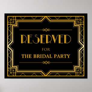 Reserved Table Wedding Sign Gatsby Art Deco