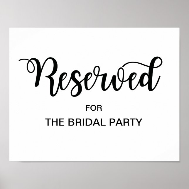 Reserved Table Wedding Sign | Modern Calligraphy (Front)