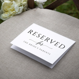 Reserved Tent Card Romantic Calligraphy Wedding