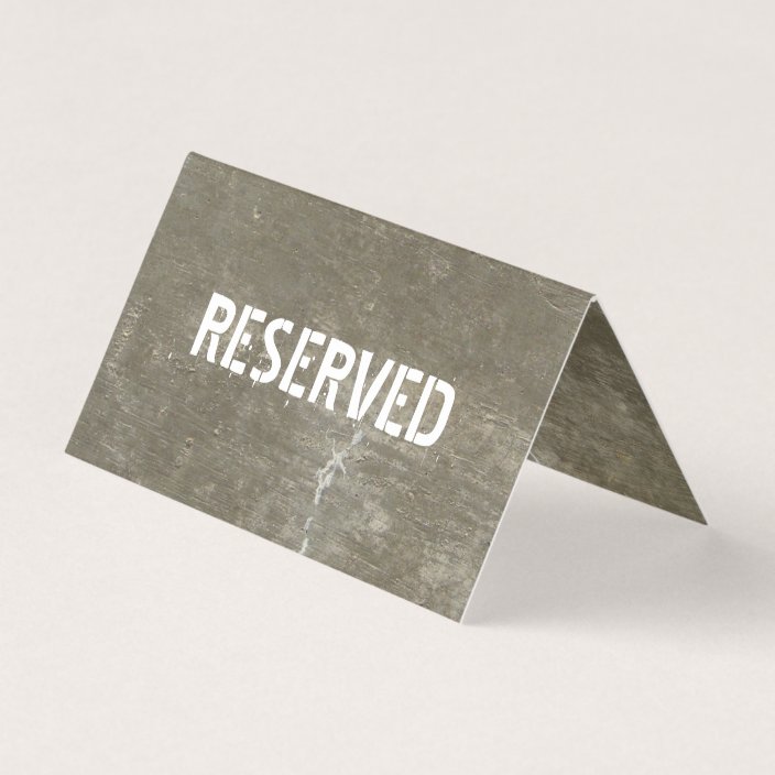 Reserved Tent Cards - Concrete | Zazzle.com.au