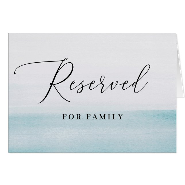 Reserved | Watercolor Blue Wedding Seating Sign (Front Horizontal)